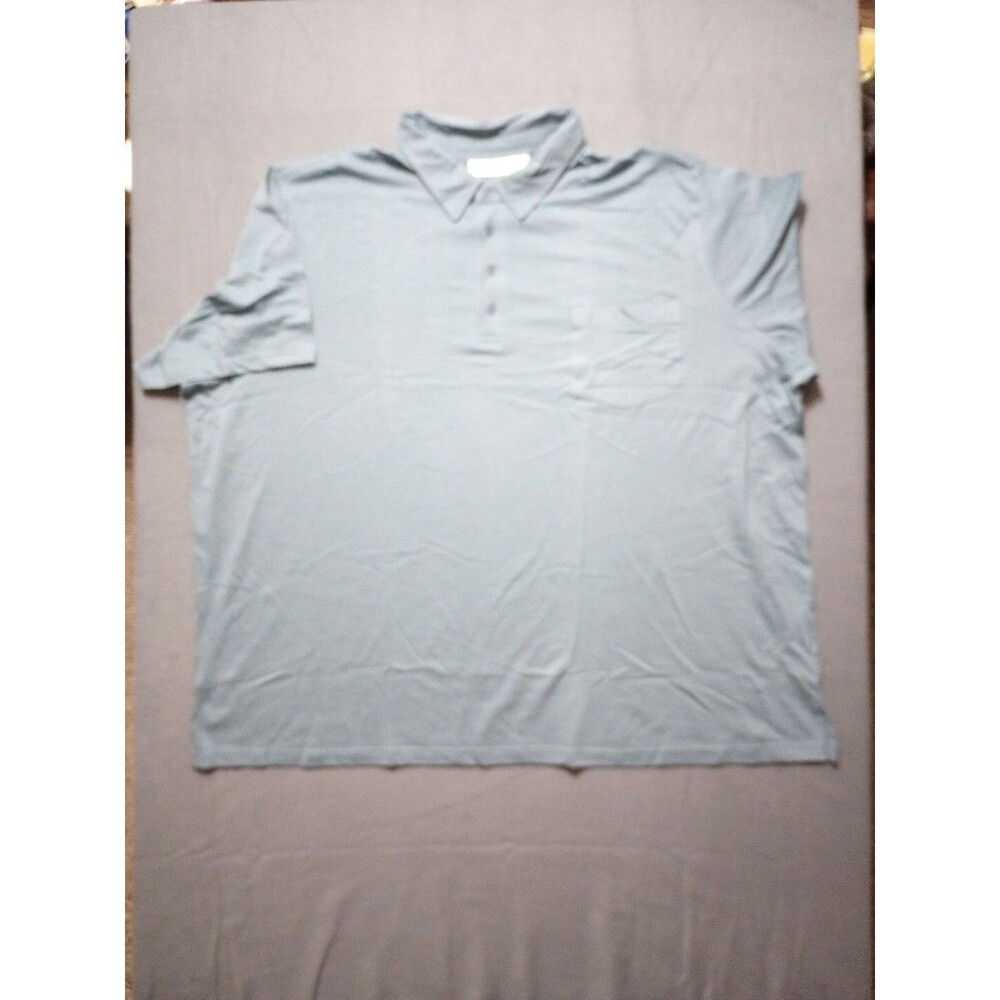 King Size Short Sleeve Polo Shirt Blue Mens Size 5XL BIG